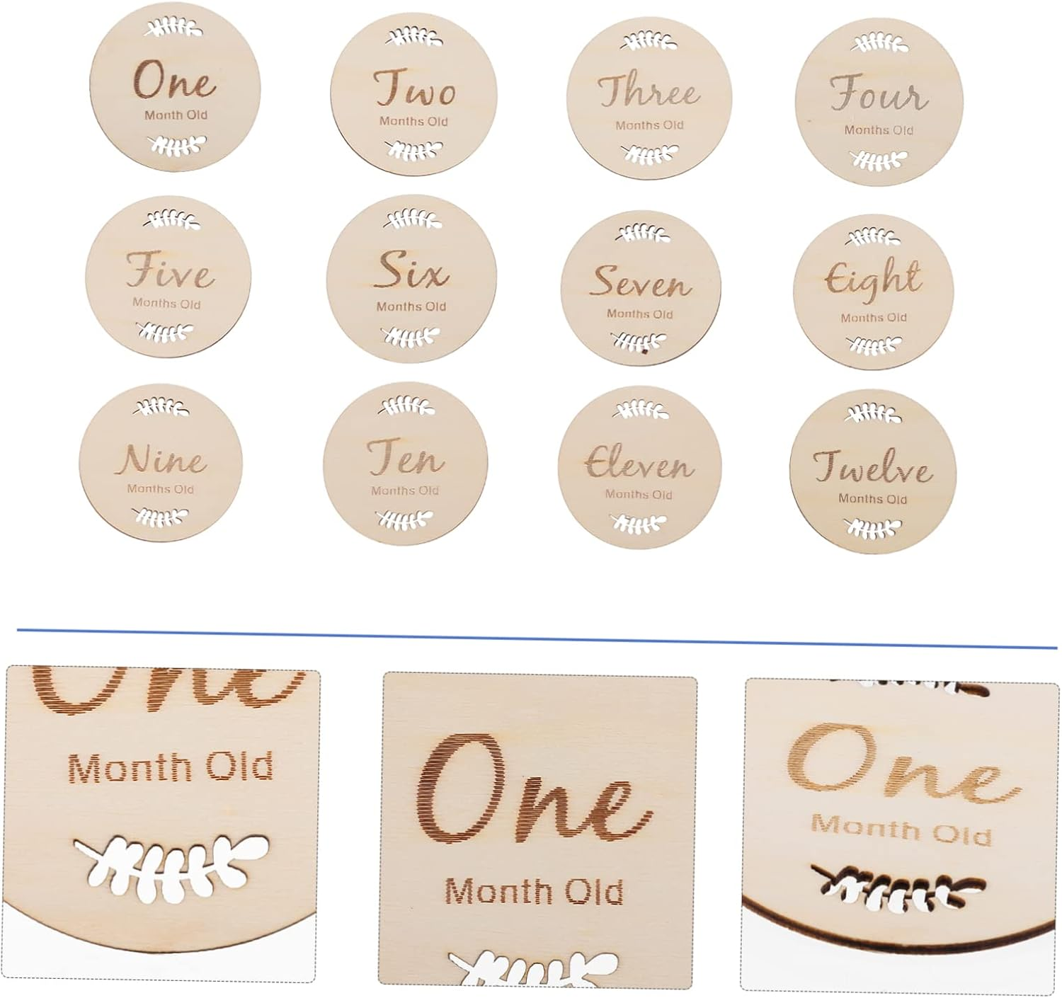 12Pcs Milestone Cards Creative Wooden Growth Celebration Cards for Newborn Photography Safe Durable Designs to Capture Precious Moments image number 5