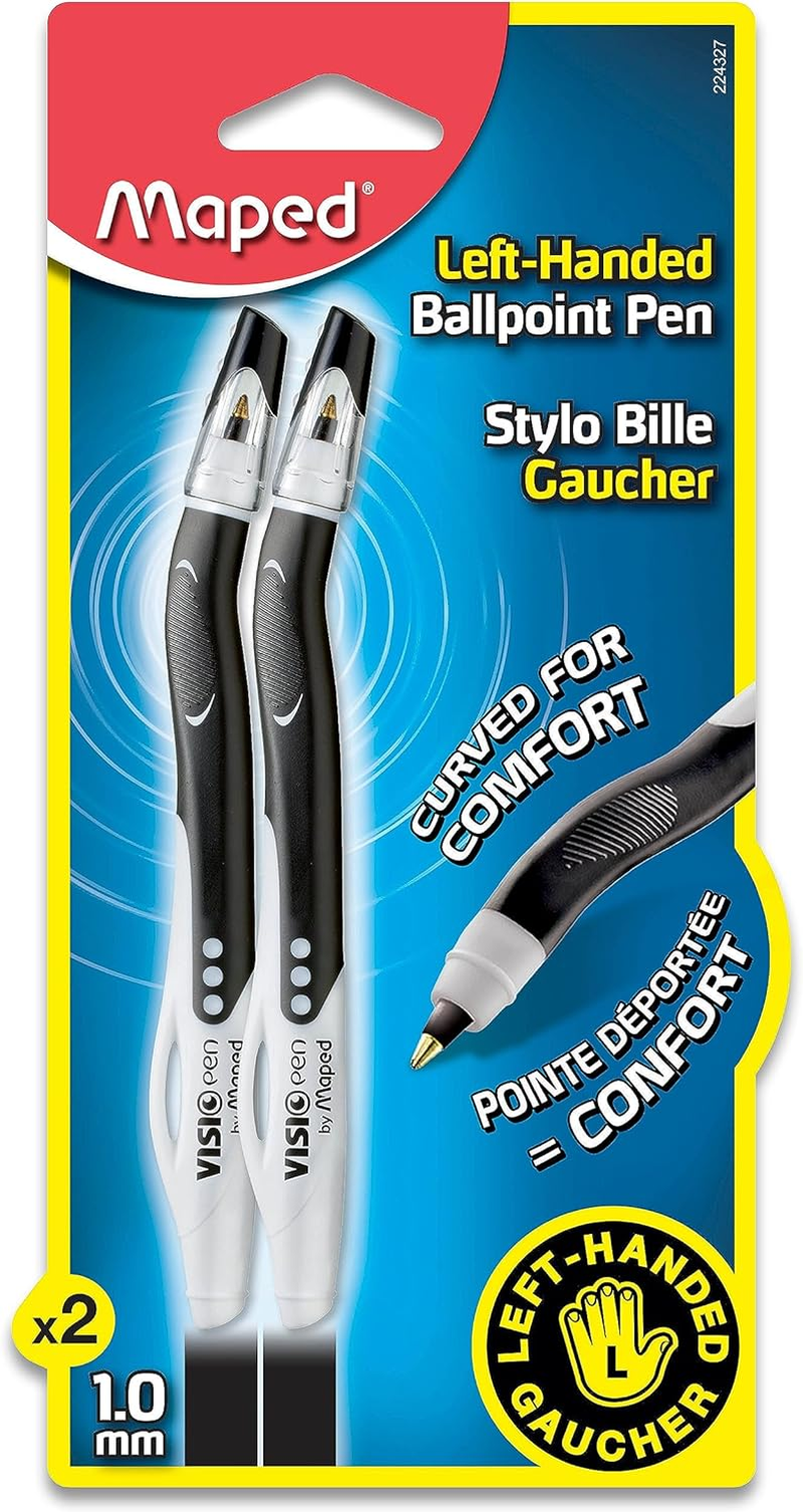 Maped Visio Left Handed Pens, Pack of 3, Assorted Colors (224324) - 2 Count (Pack Of 1)