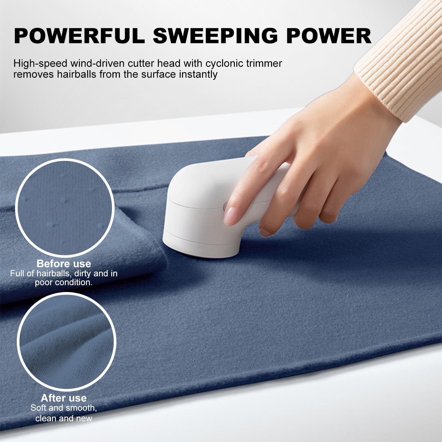 Electric Lint Remover, Fabric Shaver,Portable Lint Sweater Shaver,Usb Charging Fabric Shaver,Cordless Sweater Shaver for Clothes and Furniture(3 Blades Included) image number 1