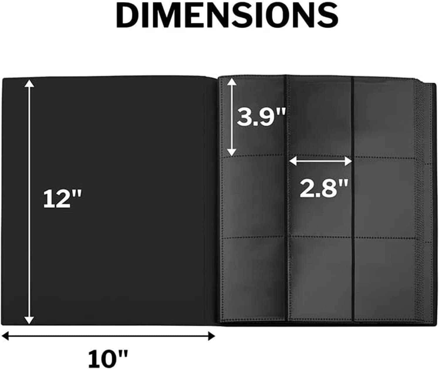 Trading Card Binder Holder, Basketball Card Album Compatible with Yugioh MTG Cards, 9 Pocke Card Album, TCG Book Best Display Protection Trading Cards - Put up to 540 Cards(Black) image number 4