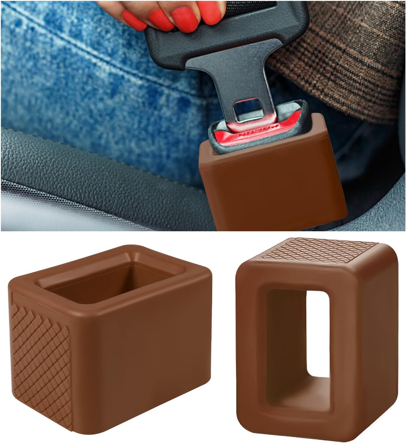 Ohleats 2 PCS Seat Belt Buckle Holder, Silicone Buckle Booster Raises Your Seat Belt for Easy Access, Buckle Cover Makes Receptacle Upright Buckling, Car Accessories for Kids (Black)