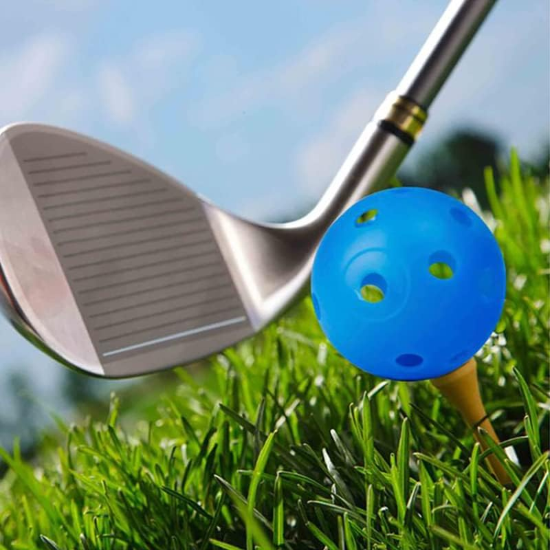 AIMALL 50PCS Plastic Airflow Perforated Golf Training Balls, Lightweight Hollow Design, Ideal for Indoor & Outdoor Practice, 41Mm Diameter image number 3