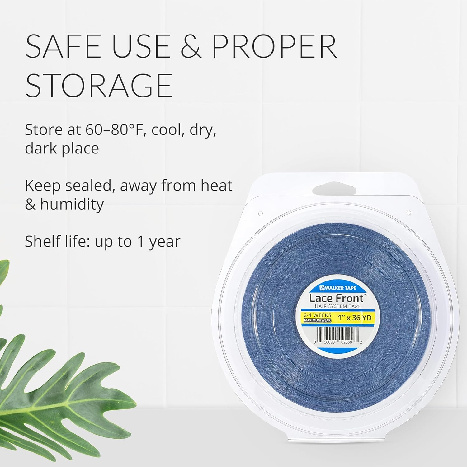 Walker Lace Front Support (Blue Liner Tape) Double Sided Adhesive Hair System Tape Full Roll for Wigs & Toupee (1 Inch X 36 Yards)- Transparent image number 4