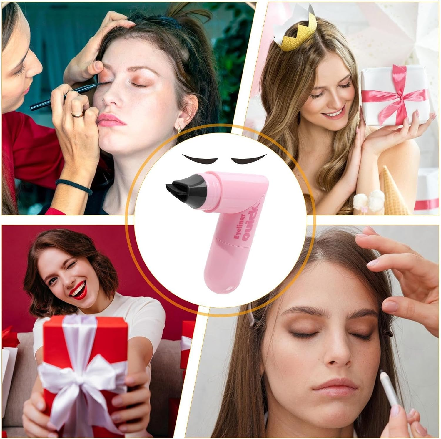 Waterproof Eye Liner Stamp - Professional Double-Ended Beauty Supplies,Rotating Eye Liner Stamp Pen,For Home School Work Offices Date Evening Party Club Festival Wedding Beach Pool Gym