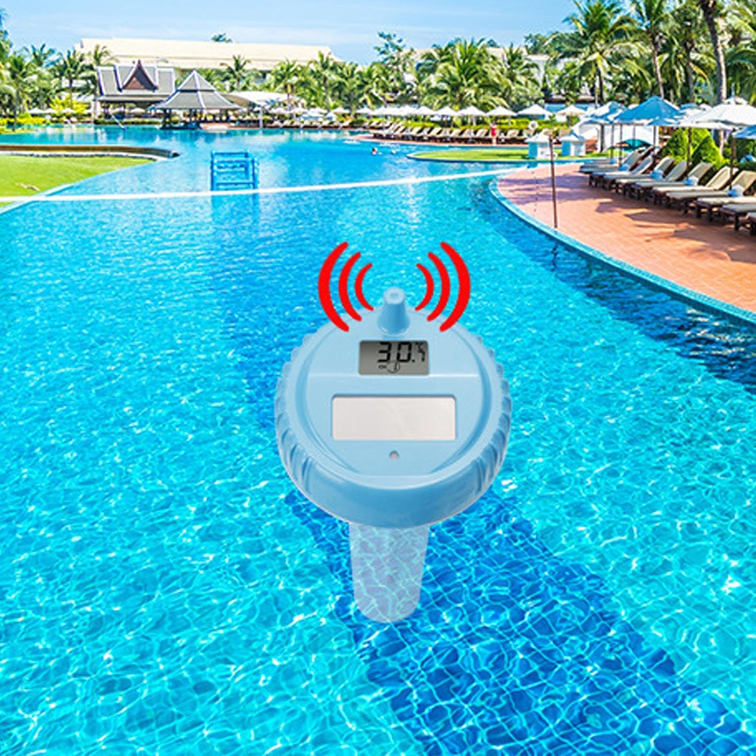 Zerodis Fish Tank Thermometer Floating Easy Read, Wireless Pool Thermometer Digital Water Temperature Gauge Pool Floating Indoor Outdoor for Swimming, Spa, Hot Tub,