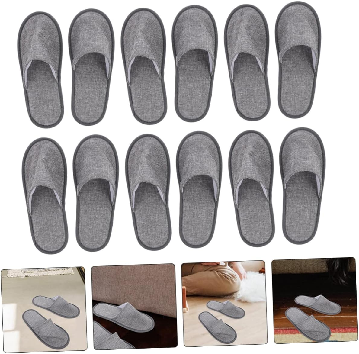 NIYANGLE 6Pairs Rainbow Slippers Travel Slippers Foldable Hotel Guest for Men Women