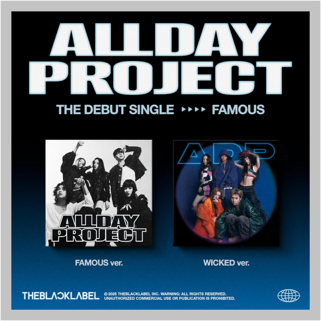 ALLDAY PROJECT FAMOUS Debut Single Album Standard WICKED Version Cd+Photobook+Photocard+Folded Poster on Pack+Photo Film+Postcard+Sticker+Tracking Kpop Sealed image number 1