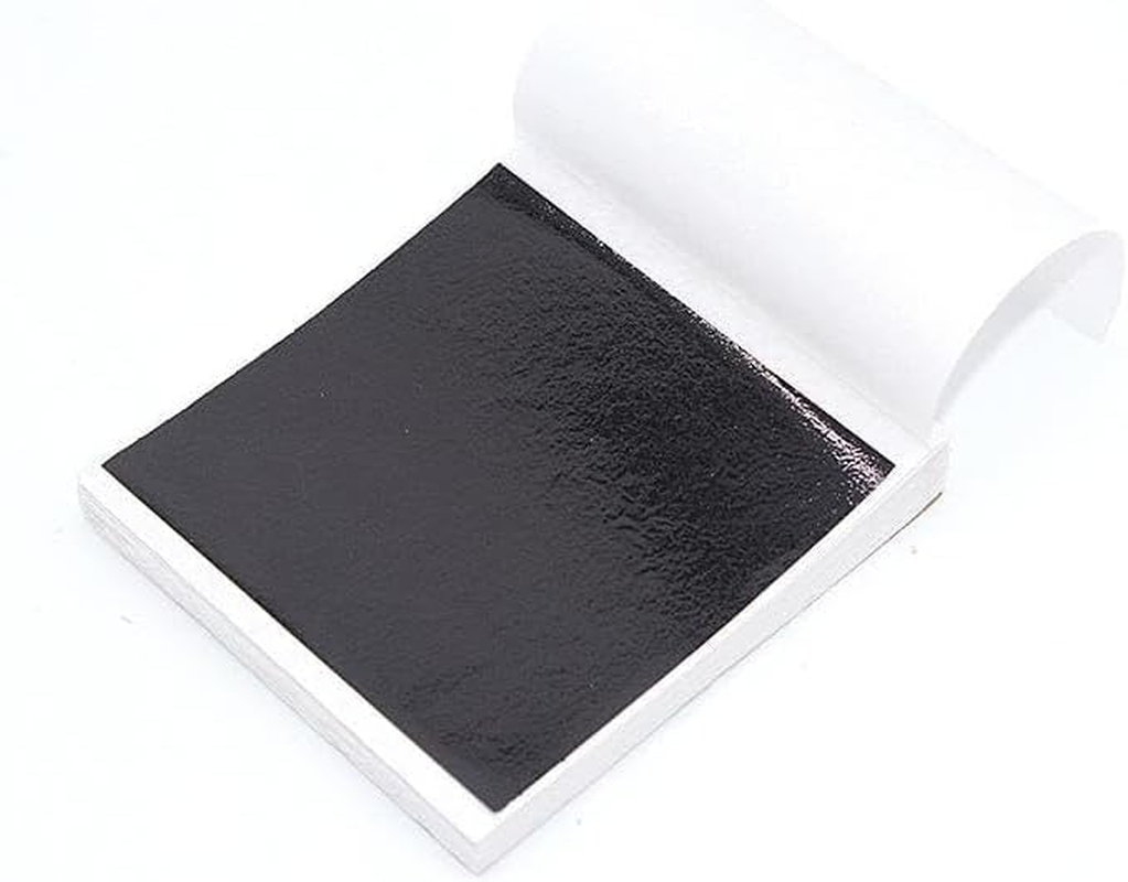 Gold Leaf Sheets,100 Sheets 8 X 8.5 Cm Black Gilding Gold Foil for Paintings, Arts Crafts, Nail, Home Decor (Black) image number 1
