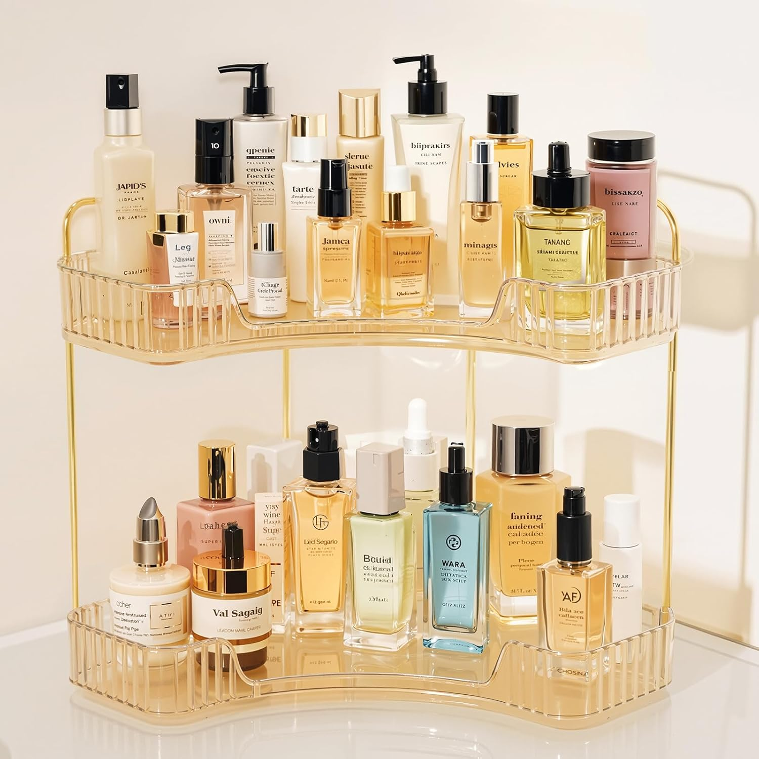 3 Tier Clear Makeup Organizers, 360&deg; Rotating Cosmetic Storage, Bathroom Organiser Large Capacity Makeup, Perfume Tray, Organizers Storage Skincare Vanity Organiser Bathroom Decor Accessorie