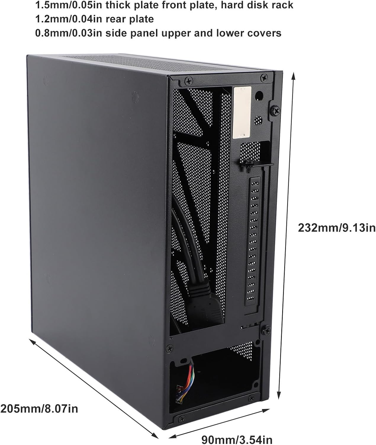 Small ITX PC Case, Steel Micro ITX Case PC Case, with USB 3.0 Port, PCI Slot, for Flex Power Supply, for Computer PC image number 5