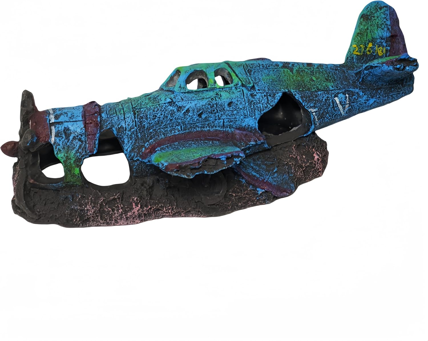 Aquarium Landscaping Decoration Plane Wreck Fish Shelter Fish Tank Decoration Medium Large Fish Garden Pond Ornament Hideouts image number 4