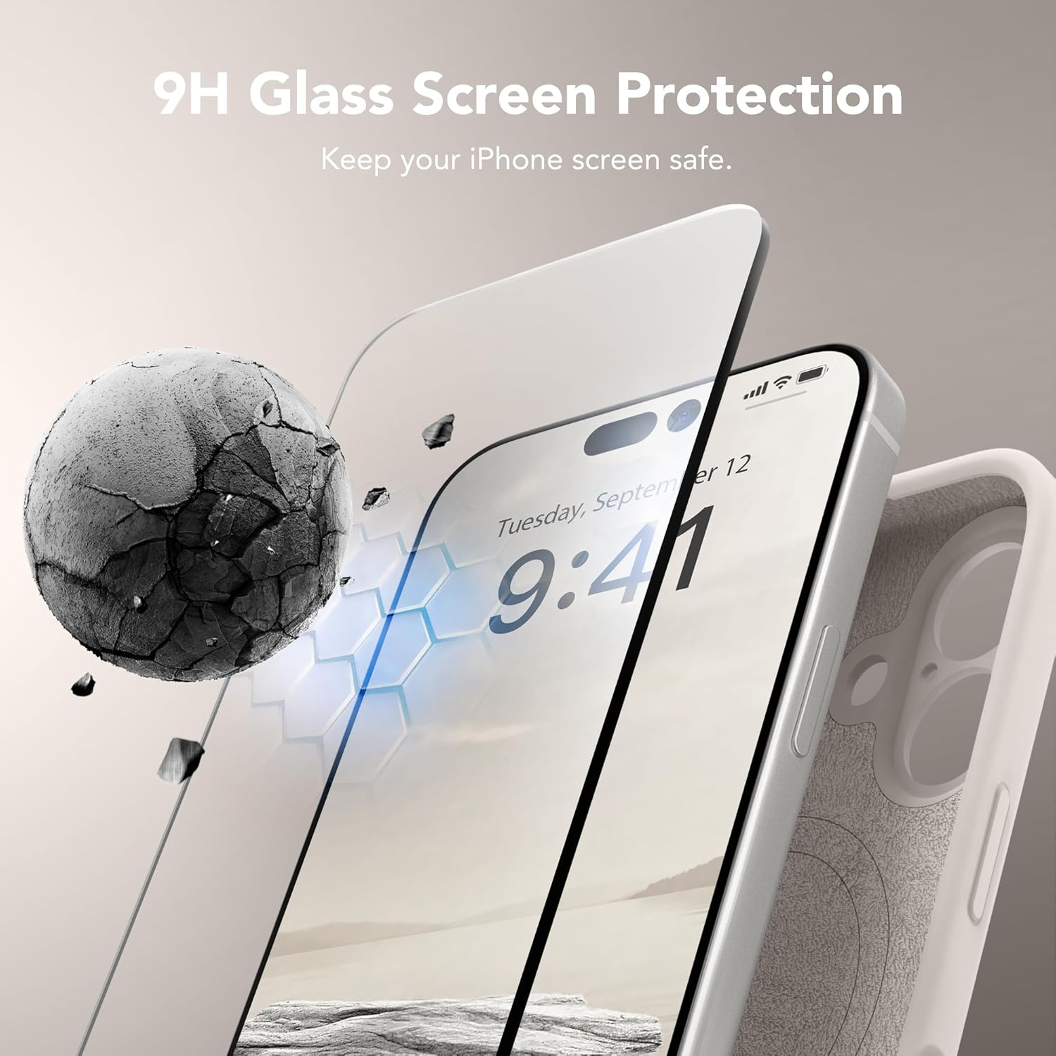 Suydanbox Magnetic for Iphone 17 Case, Compatible with Magsafe, [Full Camera Protection][Screen Protector] Silicone Shockproof Protective Phone Case for Iphone 17 6.3", Stone - Blackcurrant image number 2