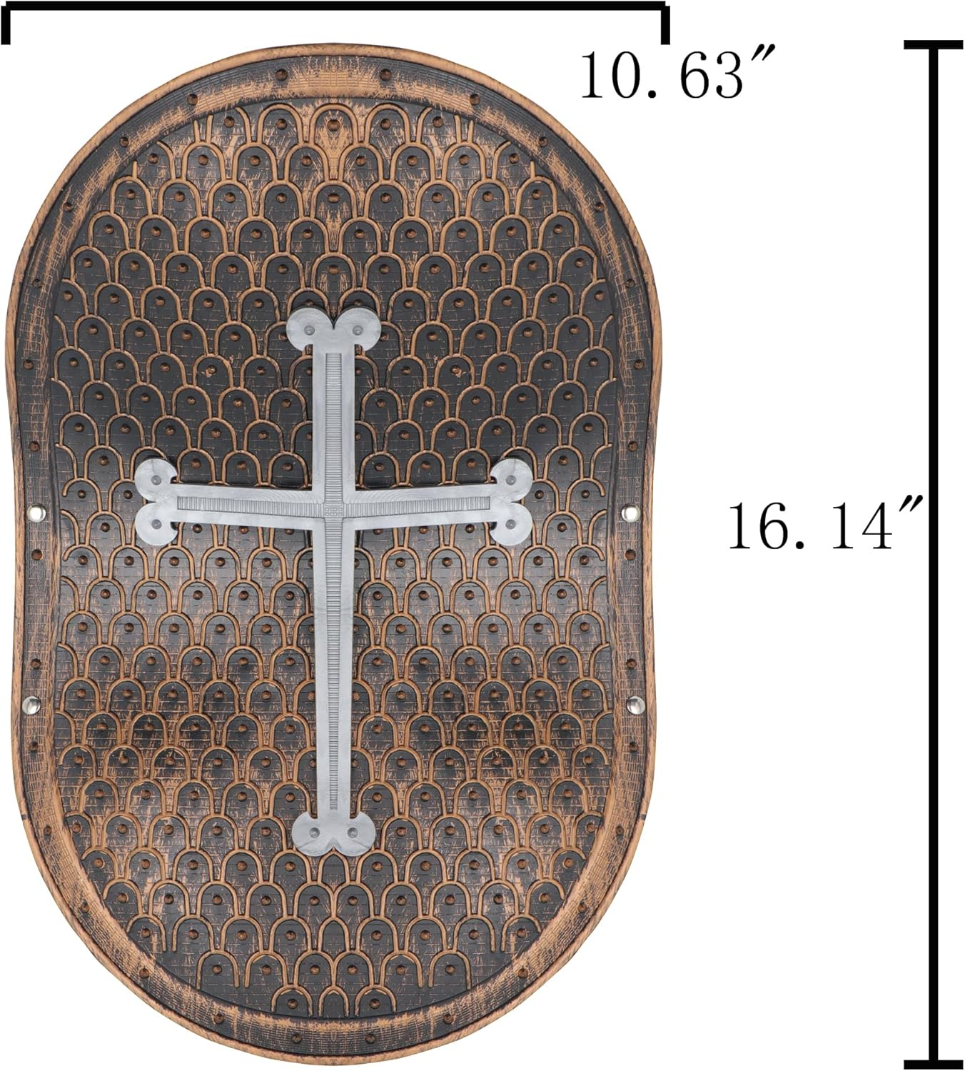 Crusaders Medieval Knight Armor Props Set Bronze-Colored Chest Plate Shield Swords for Dress up Cosplay, Brown image number 4