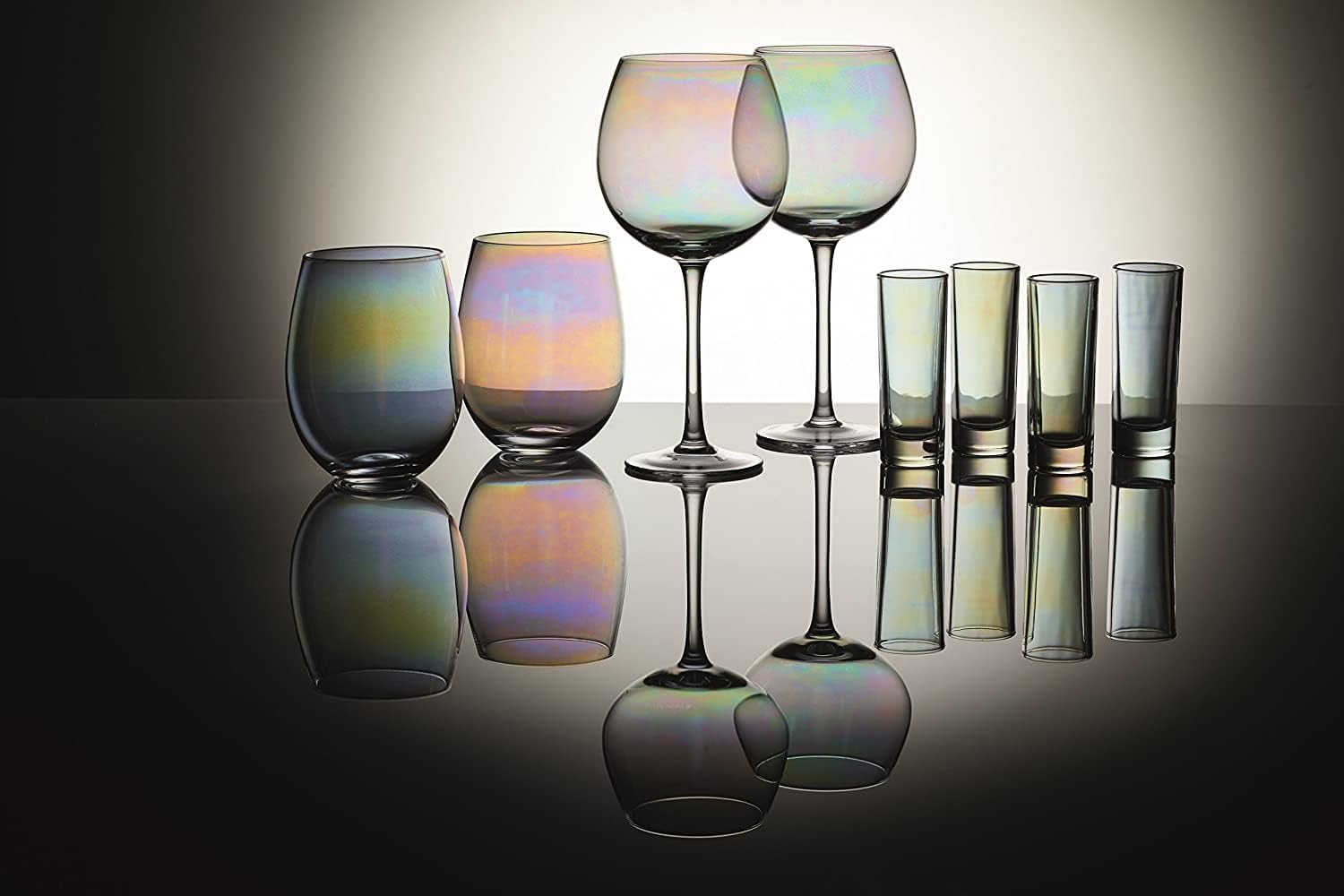 Barcraft Rainbow Pearl Iridescent Tumblers, Set of 2, 600 Ml, Gift Boxed image number 2