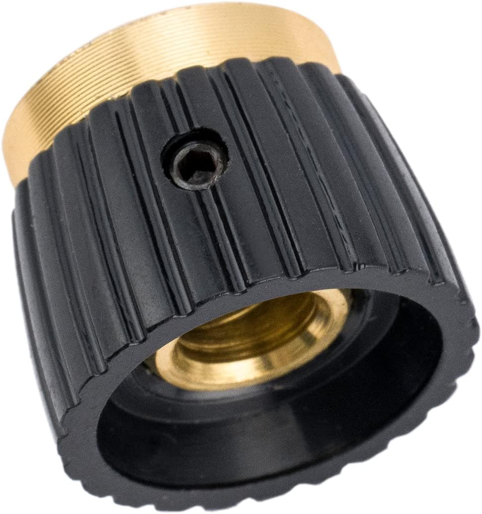 Musiclily Pro Universal Guitar Amp Amplifier Push-On Knobs with Set Screw for All Potentiometers Marshall Amplifiers, Black with Gold Aluminum Top (Set of 6) image number 1