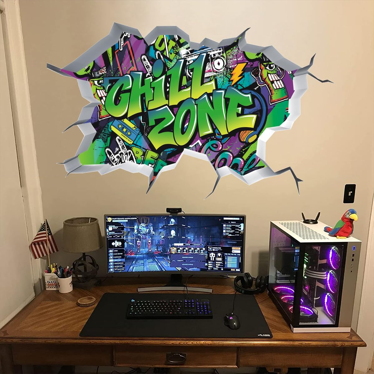 TOARTI 3D Graffiti Wall Sticker Teenager'S Room Saying Chill Zone Wall Sticker Teenager Girls & Boys Graphiti Cool Wall Sticker Teenagers Room Decoration image number 2