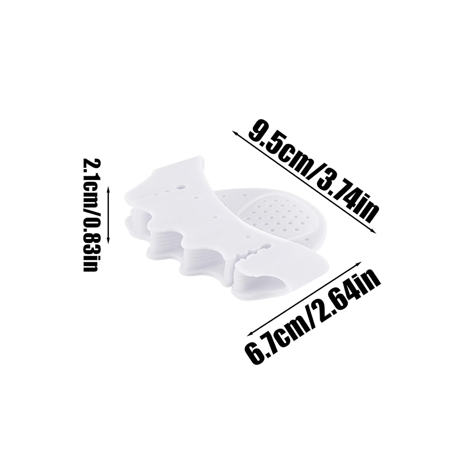 Toe Spreader | 2X Silicone Foot Toe Separators,Foot Corrector Cushion Forefoot Half-Size Pad for Yoga Exercise Daily Use High Heels Walking Home Dancing Pedicure Men Women - Transparent image number 3