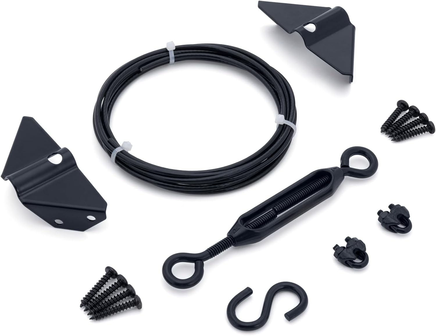 HILLMASTER Durable anti Sag Gate Kit for Wooden Fence, Anti-Sag Gate Support Cable Kit in Zinc, Anti-Sagging Fence Gate Kit Steel Gate Hardware, Wood Door Repair Kit for Outdoor, Gate Frame Kit Black image number 1