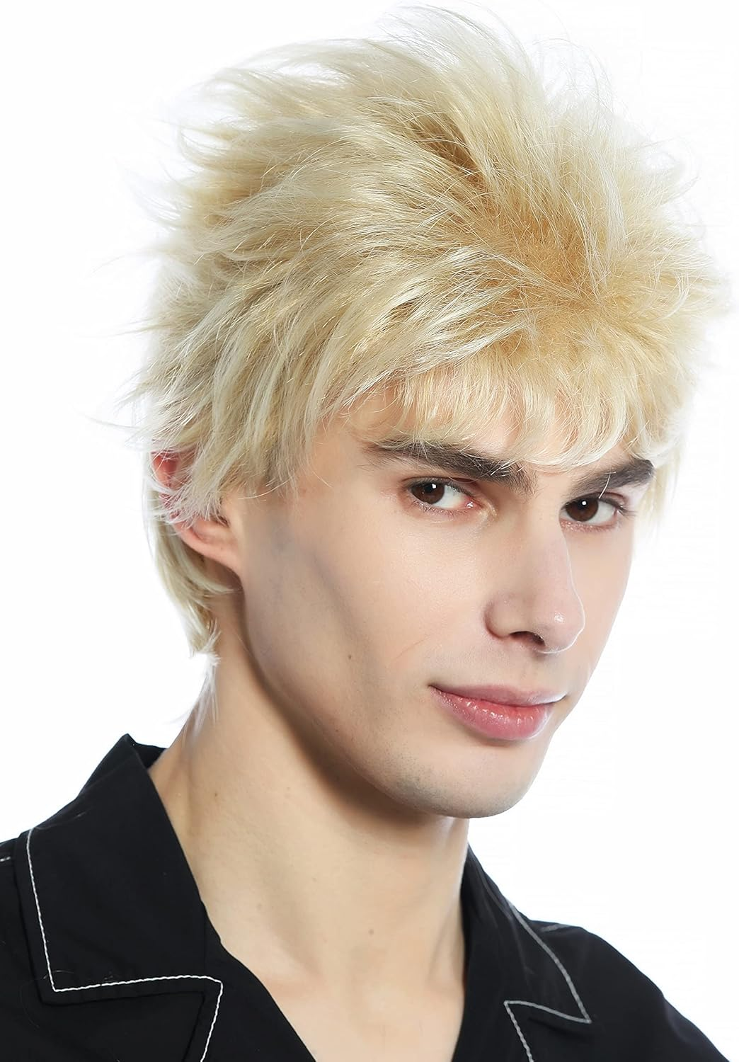 WIG ME up - M-252A-24BT613 Wig Men Women Short Wild Retro 80S Toupeed like Uncombed Blonde Mix