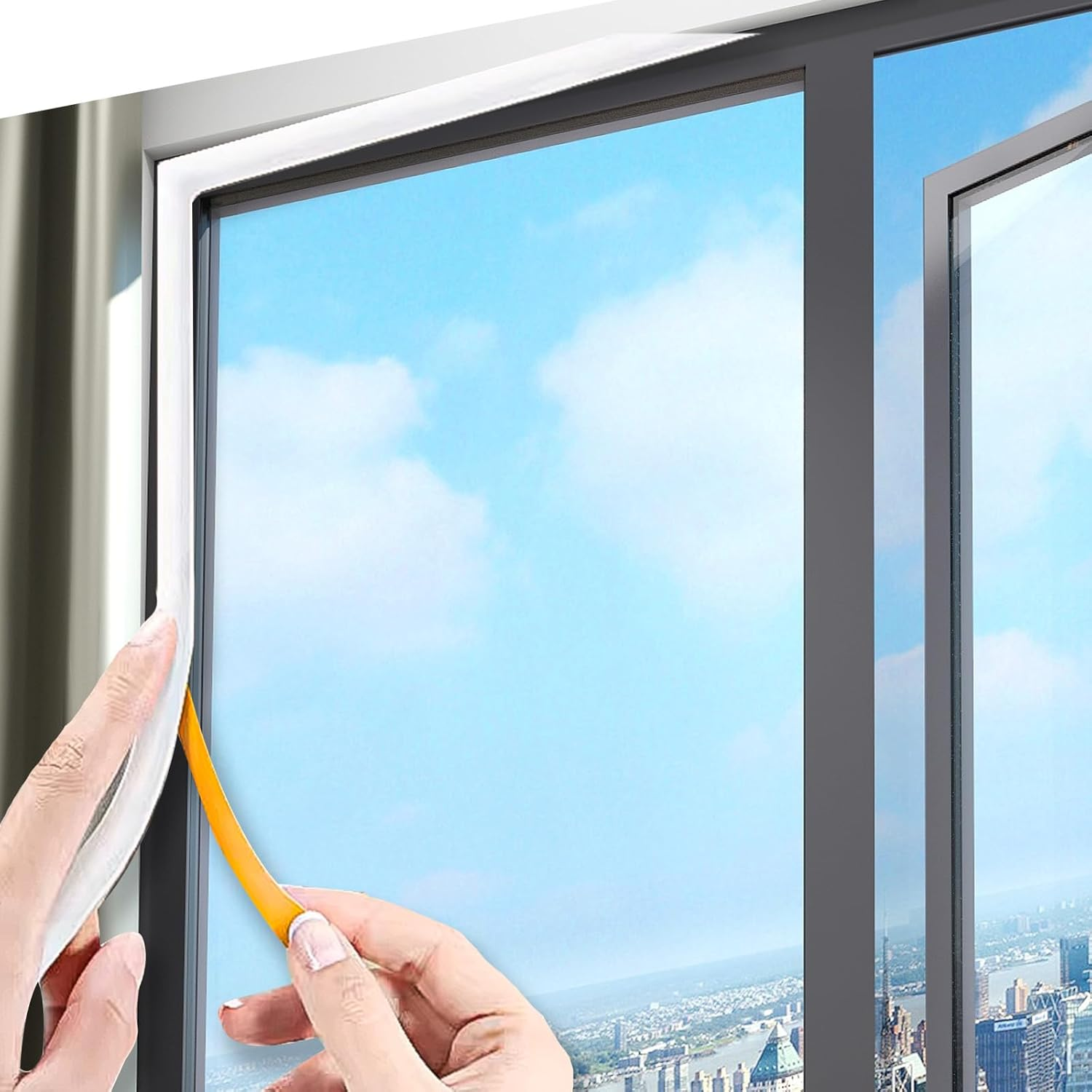 Kaoruo Door Weather Stripping Seal Strip &ndash; 6M Self-Adhesive D-Type Foam Tape for Doors & Windows, Soundproof, Insulation & Draft Stopper image number 4