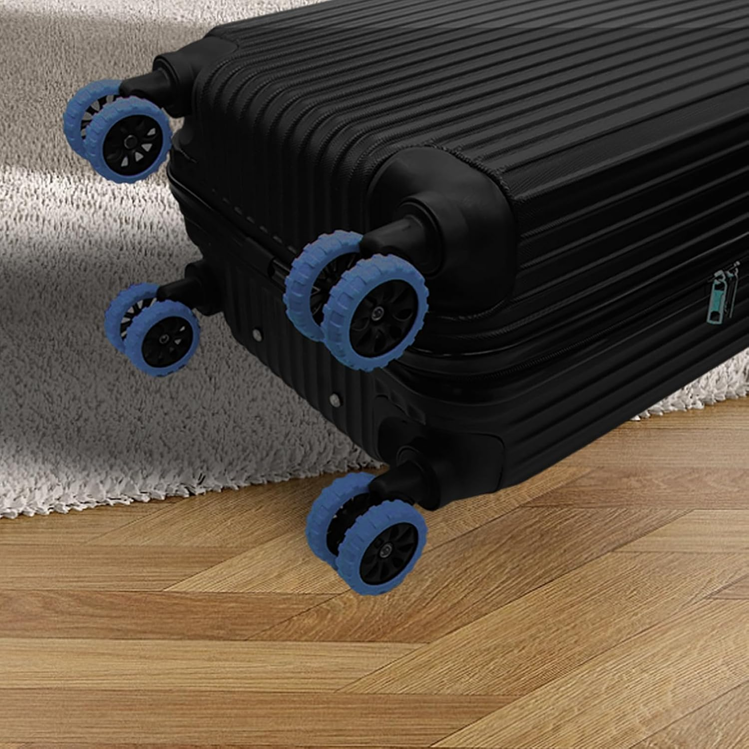 Luggage Suitcase Wheels Cover - Silicone Suitcase Wheel Covers,Travel Accessories, Luggage Spinner Wheel Silicone Protective Cover for 2.17-2.68 Inches Luggage Wheels Hoffti image number 6