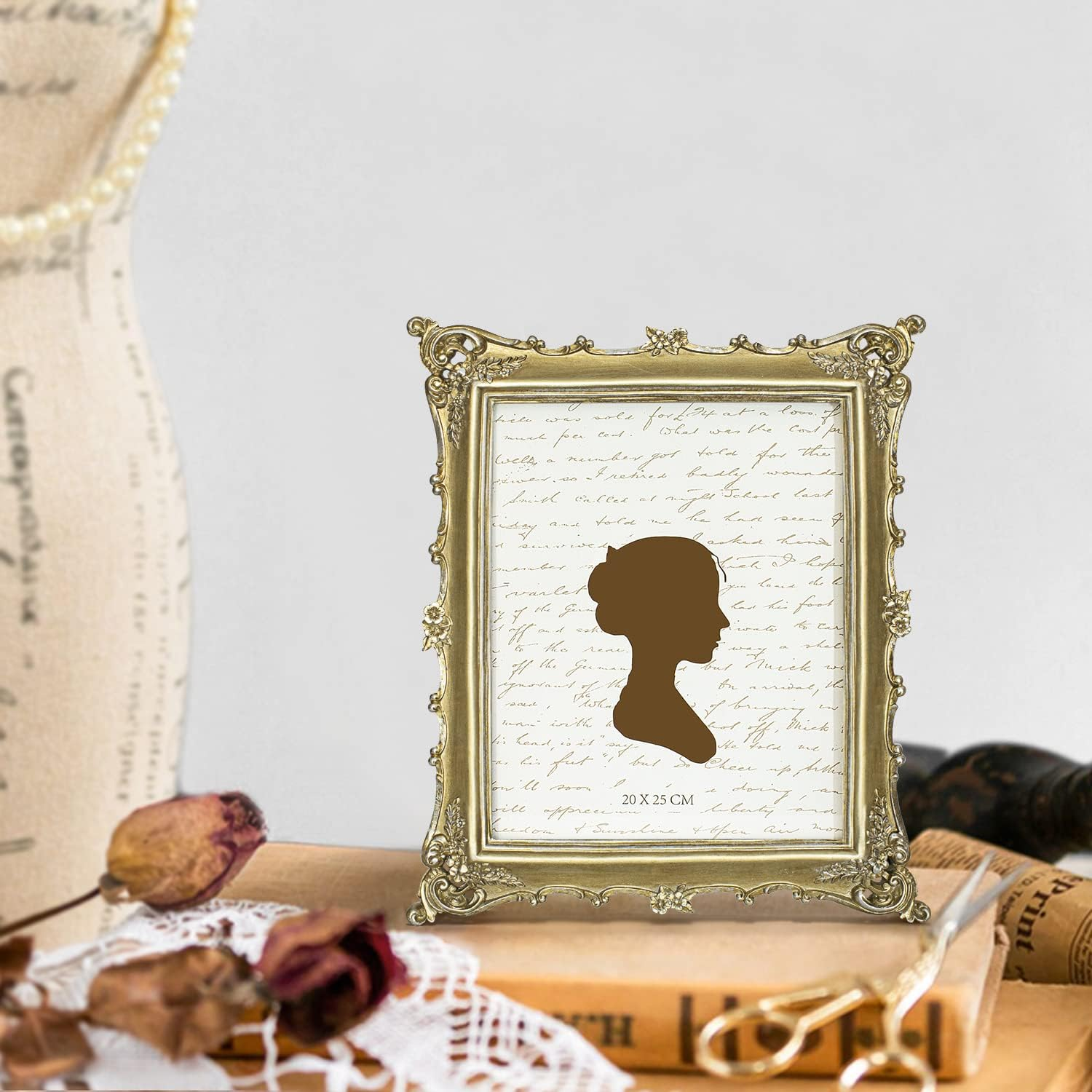 Sunlit Vintage Picture Frame 8X10 Inch, Luxury Antique Photo Frames with Glass Front, Photo Display, Tabletop Wall Hanging, Gift Ideas, Gold