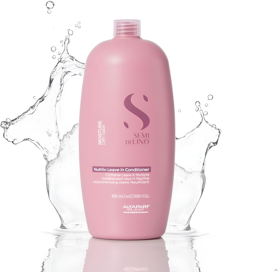Alfaparf Milano Semi Di Lino Moisture Nutritive Leave-In Conditioner - Promoting Glossy, Silky Radiance - Softens, Nourishes and Protects - 33.79 Oz image number 1
