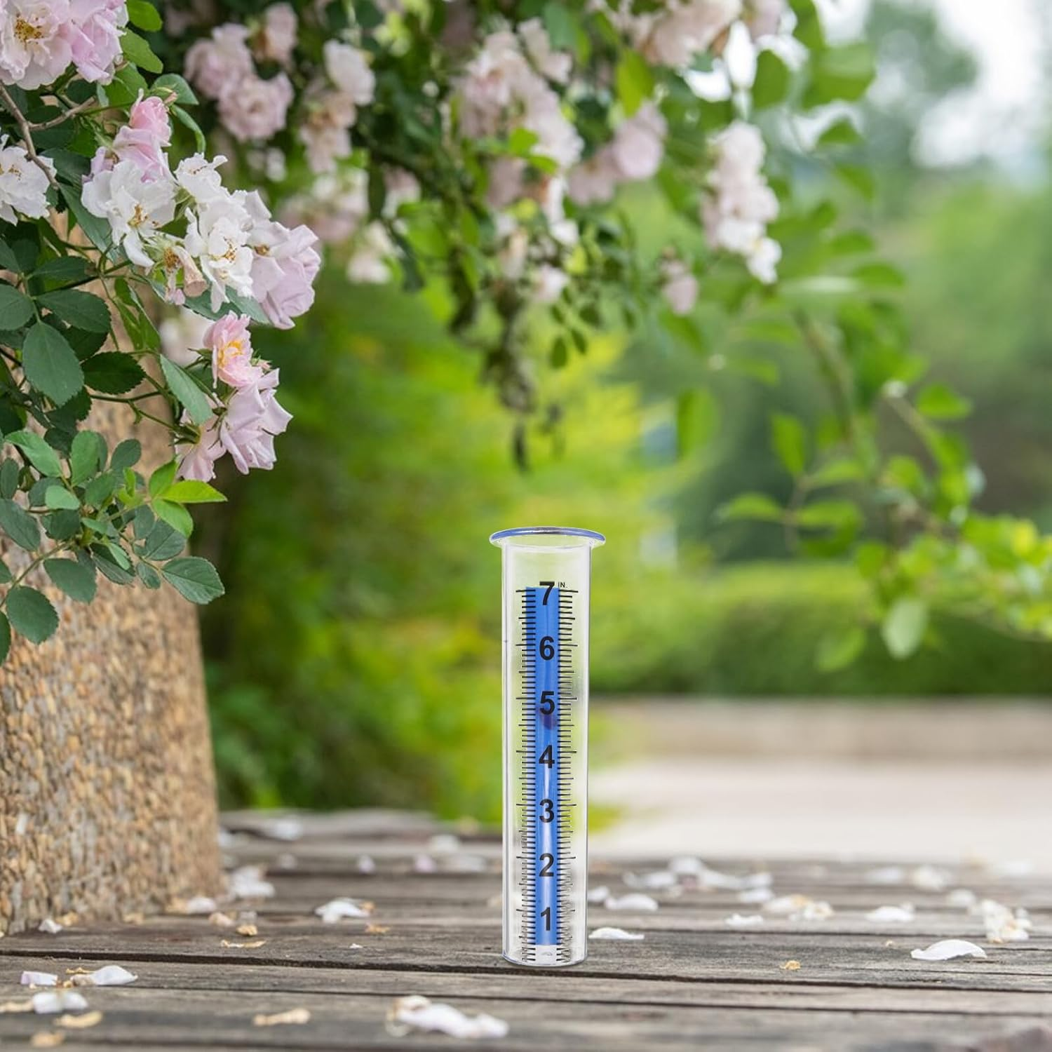 4PCS Outdoor Rain Gauge Tubes with Scale Windproof and Crack-Resistant Water Measurement for Lawn Garden Backyard School and Greenhouse Use