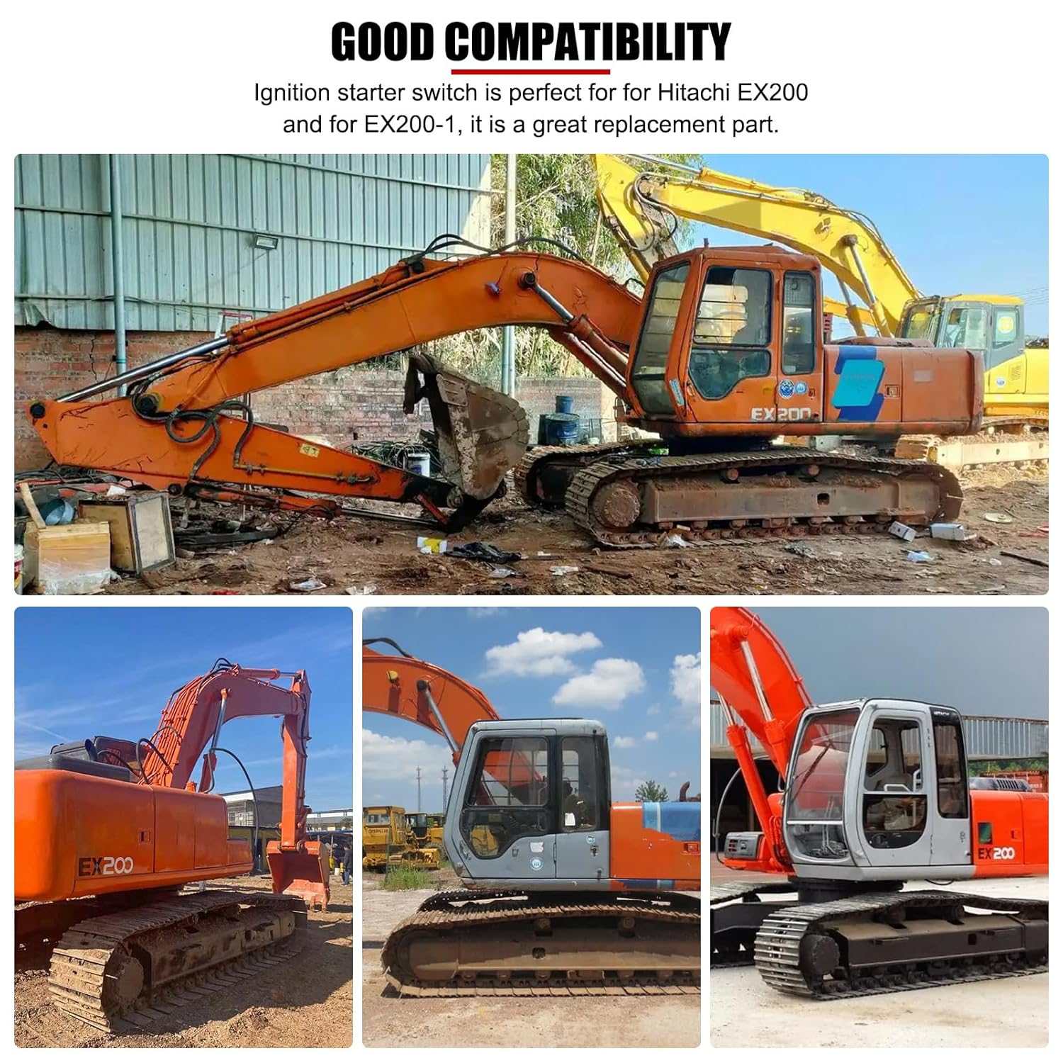 EVTSCAN Excavator Ignition Starter Switch, with 2 Keys, 6-Pin Connectors, for EX200 EX200-1 Crawler Excavator image number 4