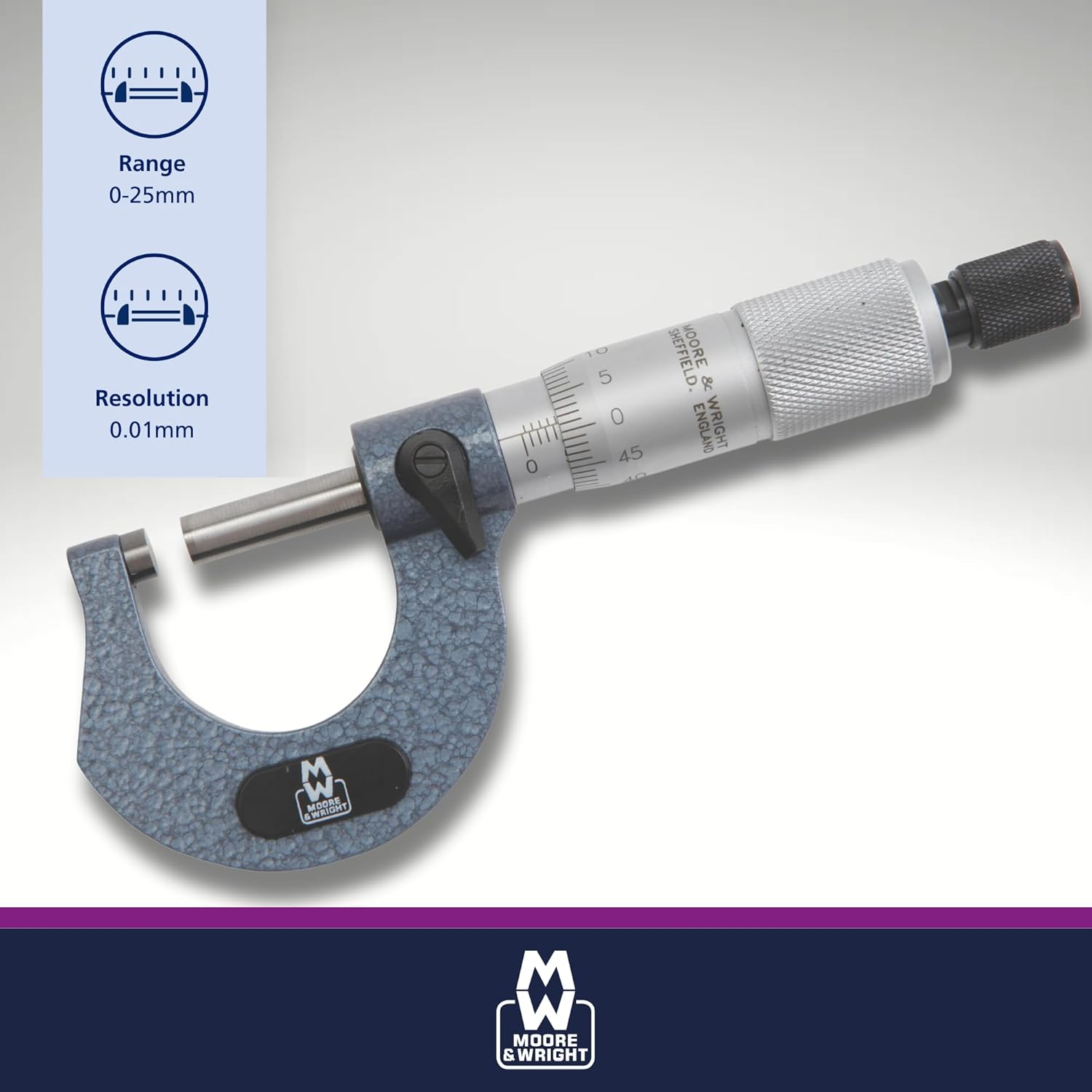 Moore & Wright Traditional outside Micrometer, 0-25Mm image number 1