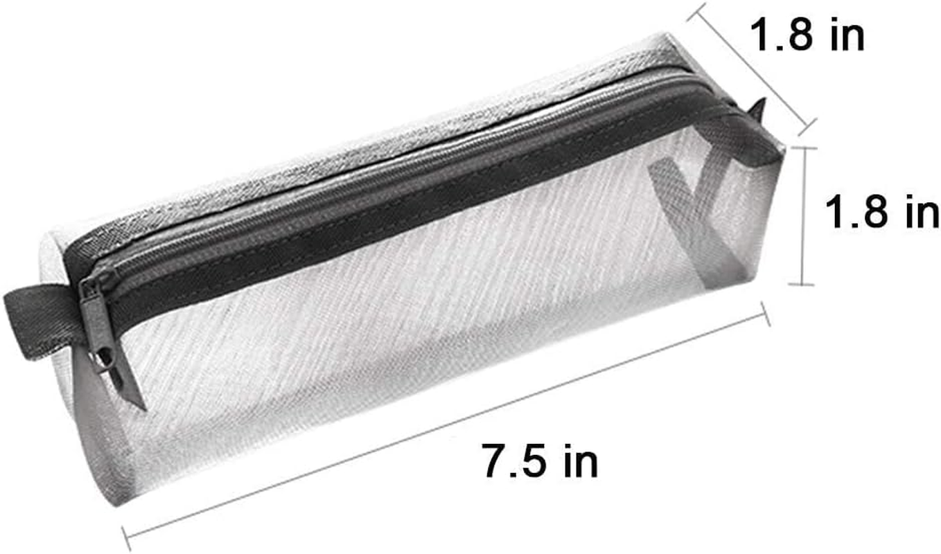 Kinhshion Mesh Pen Bag Pencil Case Makeup Tool Bag Storage Pouch Purse