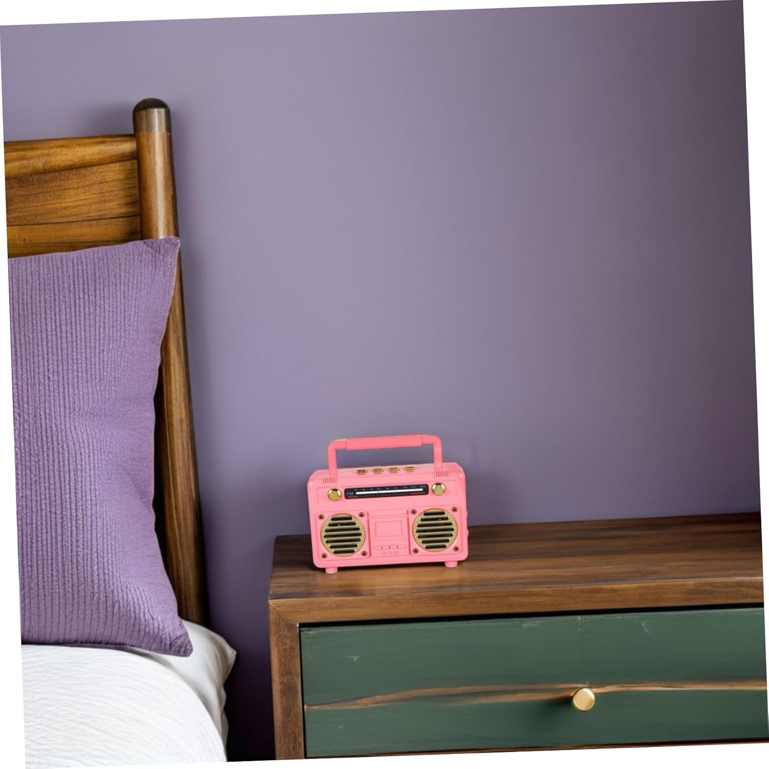 SECFOU Portable Mini Retro Speaker with Built Subwoofer Wireless Outdoor Radio for Camping and Travel Sturdy Battery for Compact Vintage Music Player for Home Desk Decor image number 1