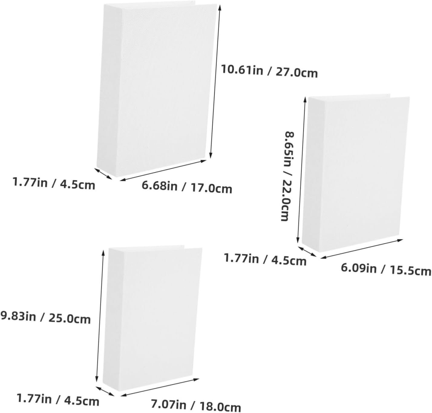 3Pcs Linen Fake Book Storage Box Decorative Antique Faux Books for Modern Home Office Bookshelf Decor Storage Boxes image number 3