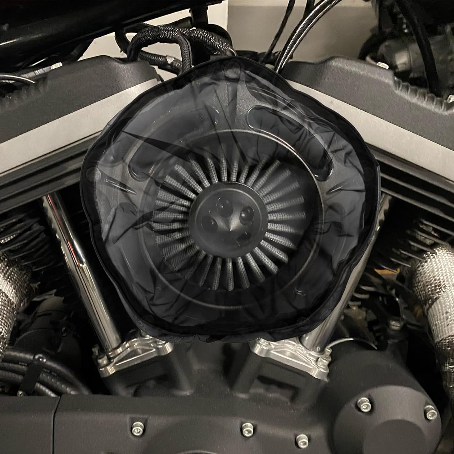 HDBUBALUS Air Filter Rain Sock Air Cleaner Cover Fit for Harley Touring Softail Dyna image number 5