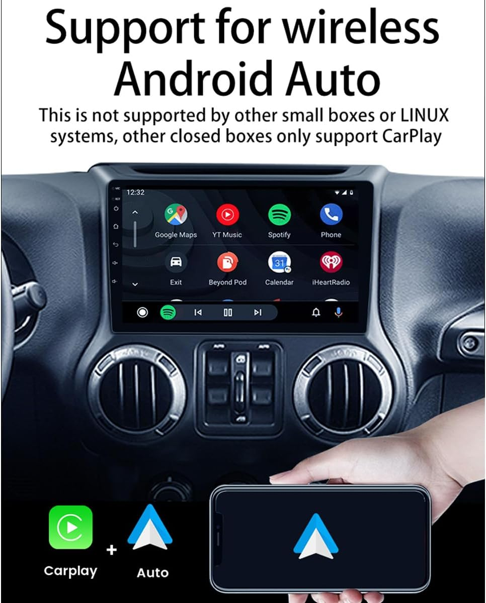 Wireless Carplay Adapter, Wireless Carplay Android Auto AI Box with Netflix-Youtube Multimedia Video Player, Mirroring Wireless Dongle Adapter Suitable for Factory Cars with Wired Carplay image number 1