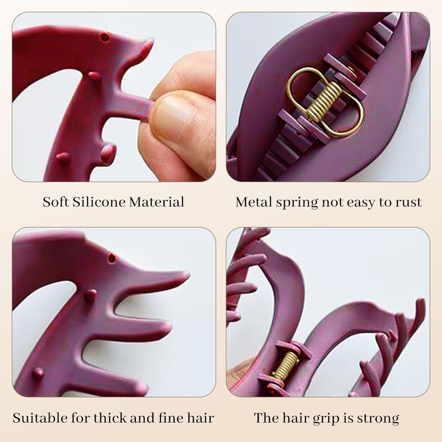 Muorruo 3-Pack Silicone Cloud-Shaped Hair Clips, Soft and Flexible Hair Clips, Gentle Hair Clips for Thin and Thick Hair, Hair Accessories for Women and Girls (Style 1) image number 1