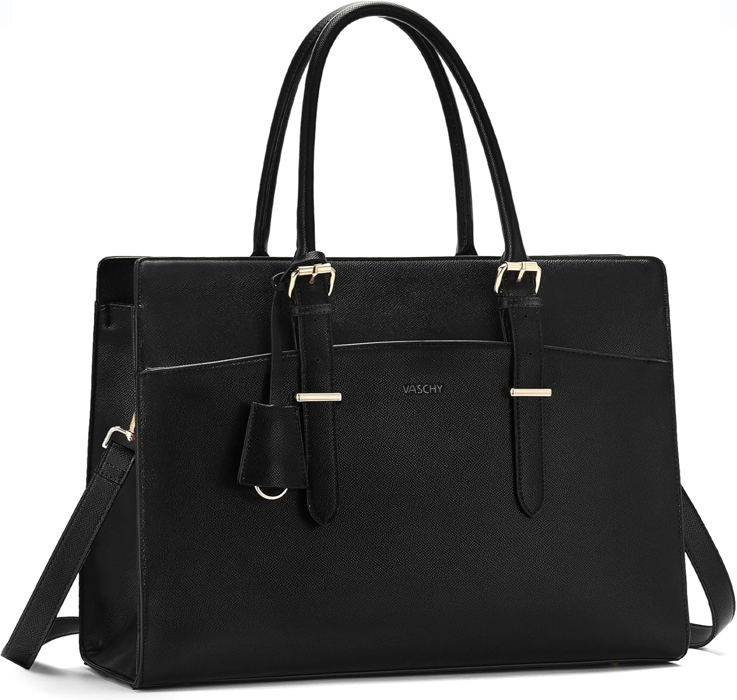 15.6Inch Laptop Tote Bag for Women,Vaschy Large Vegan Leather Work Tote Bag Briefcase Computer Bag Handbag Shoulder Bag Briefcase for Business Office Travel