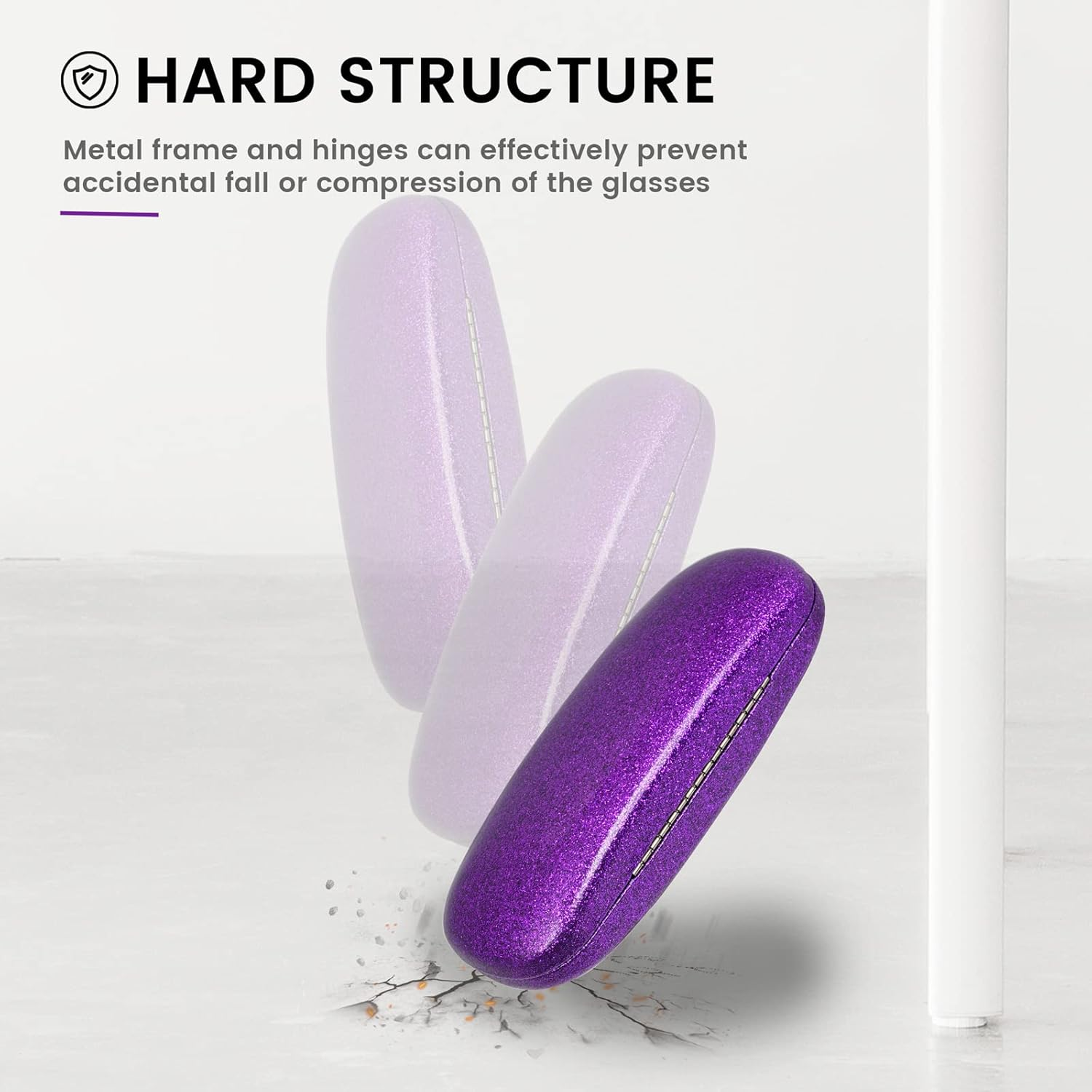 Molshine Bling Hard Shell Glasses Case,Portable Sparkling Shiny Eyeglass Case for Men Women Girl Travel Study Work image number 5