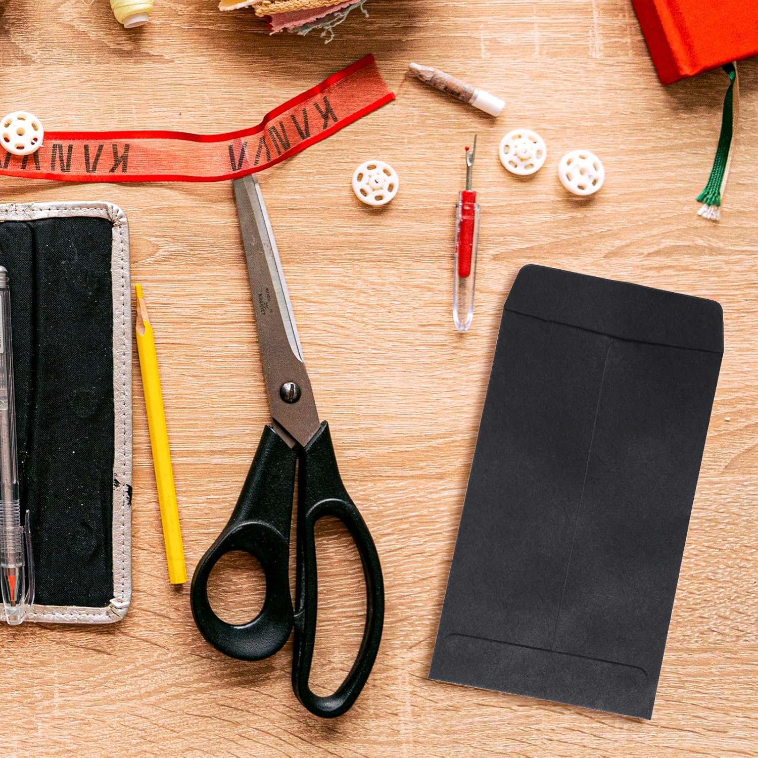 100Pcs Small Envelopes, Mini Black Envelopes, Black Small Envelopes, Black Small Envelopes for Seeds Coin Beads, Stamps Storage Packets Envelopes(4.44X2.32Inch) image number 4