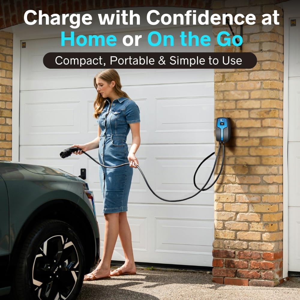 EV Power &ndash; Classic plus 5 Type 2 Charger Cable &ndash; 10A with Advanced Temperature Sensor for Safe EV and PHEV Charging via a Three-Pin Socket &ndash; 8M image number 1