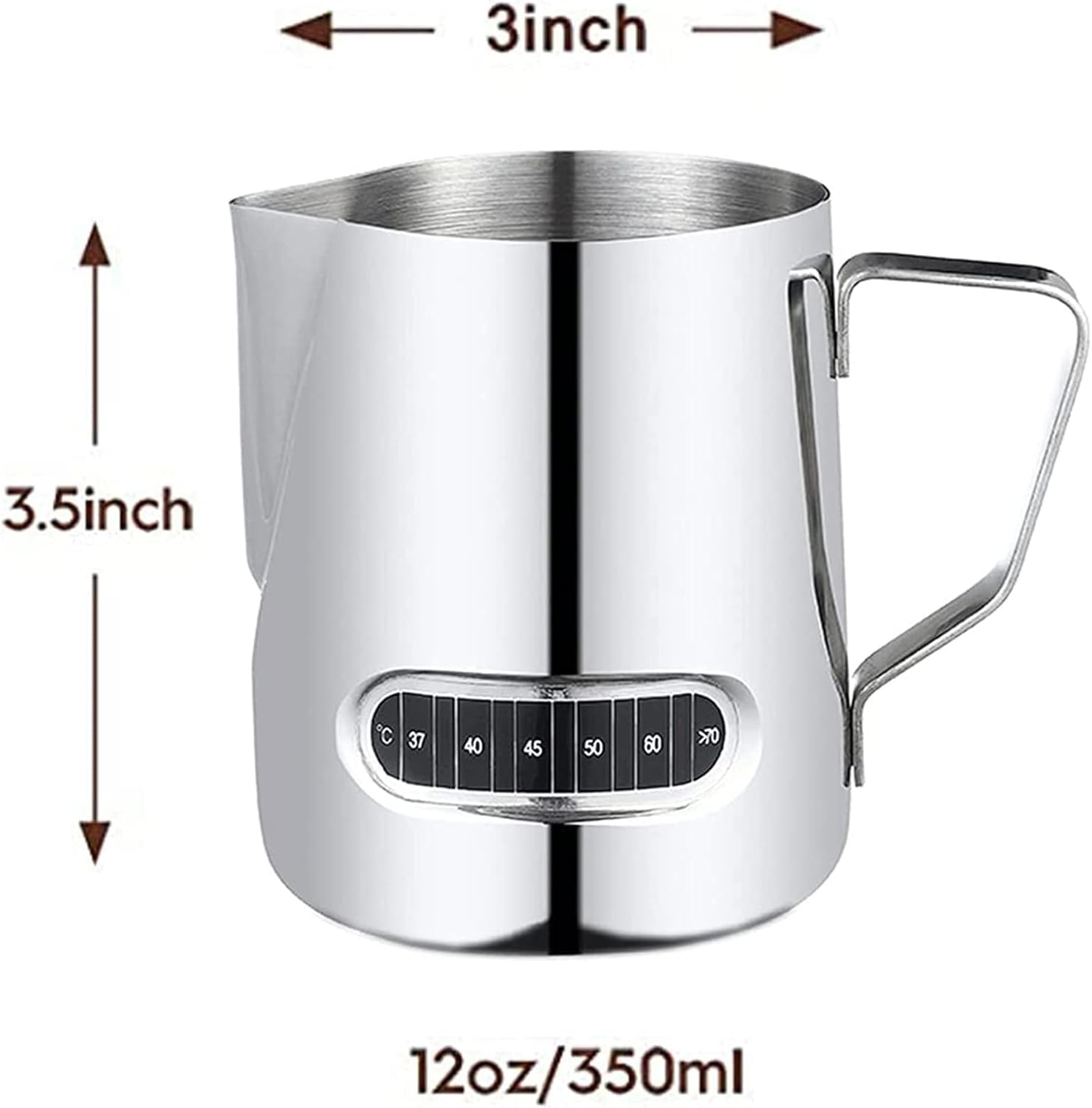 350ML Milk Frothing Pitcher with Decorative Art Pens,Espresso Steaming Pitcher,Suitable for Espresso,Jug Coffee Spoons Frother Steamer Cup Foam Making and Coffee Latte Template image number 5