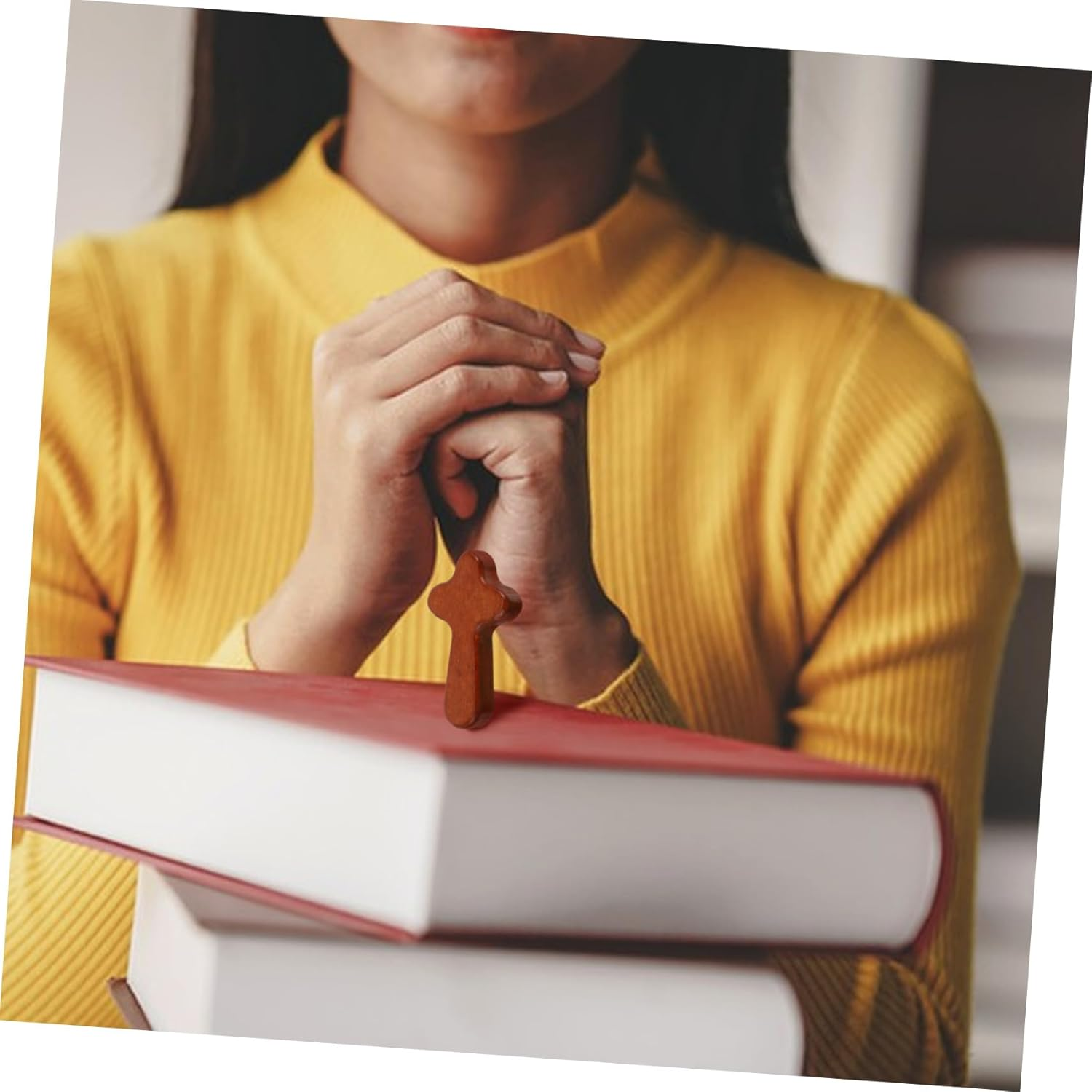 NOLITOY 3Pcs Hand Held Cross Portable Pine Wood Prayer Crosses for Religious Events Comfortable for Church Baptisms Christmas Home Decoration image number 6