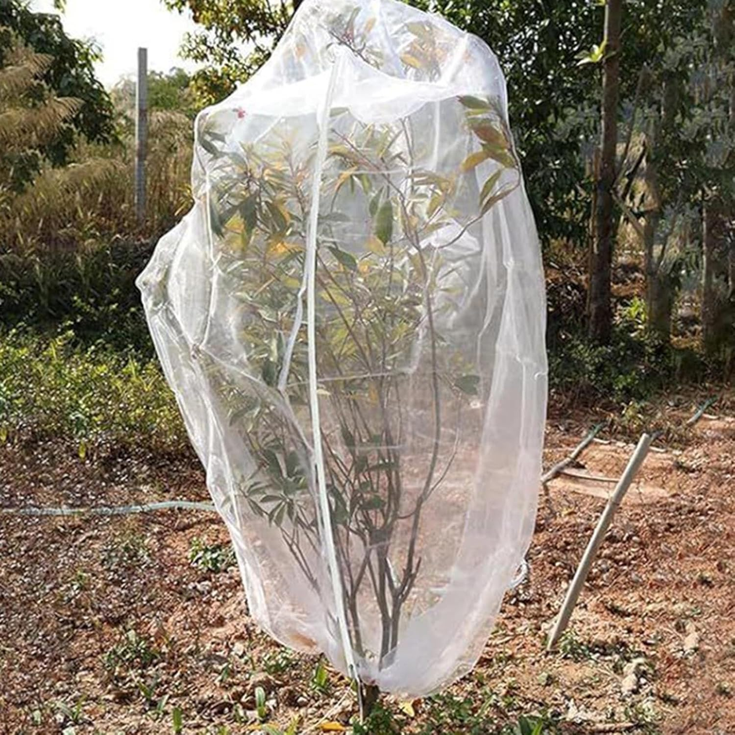 Fruit Tree Protection Netting | Protective Cover with Drawstring | UV Resistant and Weather Resistant with Zipper and Cord for Orchards, Outdoors, Garden, Greenhouse