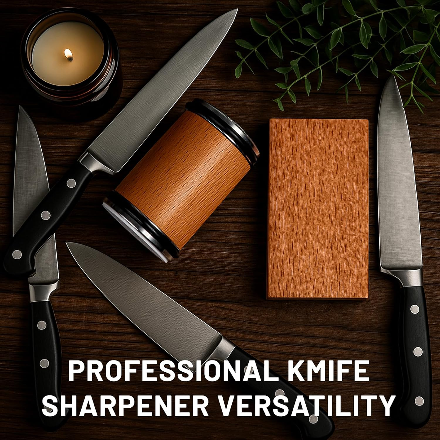 Knife Sharpener - Rolling Knife Sharpening Tool Kit with 400 & 1000 Grit Discs for Kitchen Chef'S Knives and Scissors, 15 & 20 Degree Magnetic Angle Knife Sharpeners Roller Gadgets Gifts image number 3