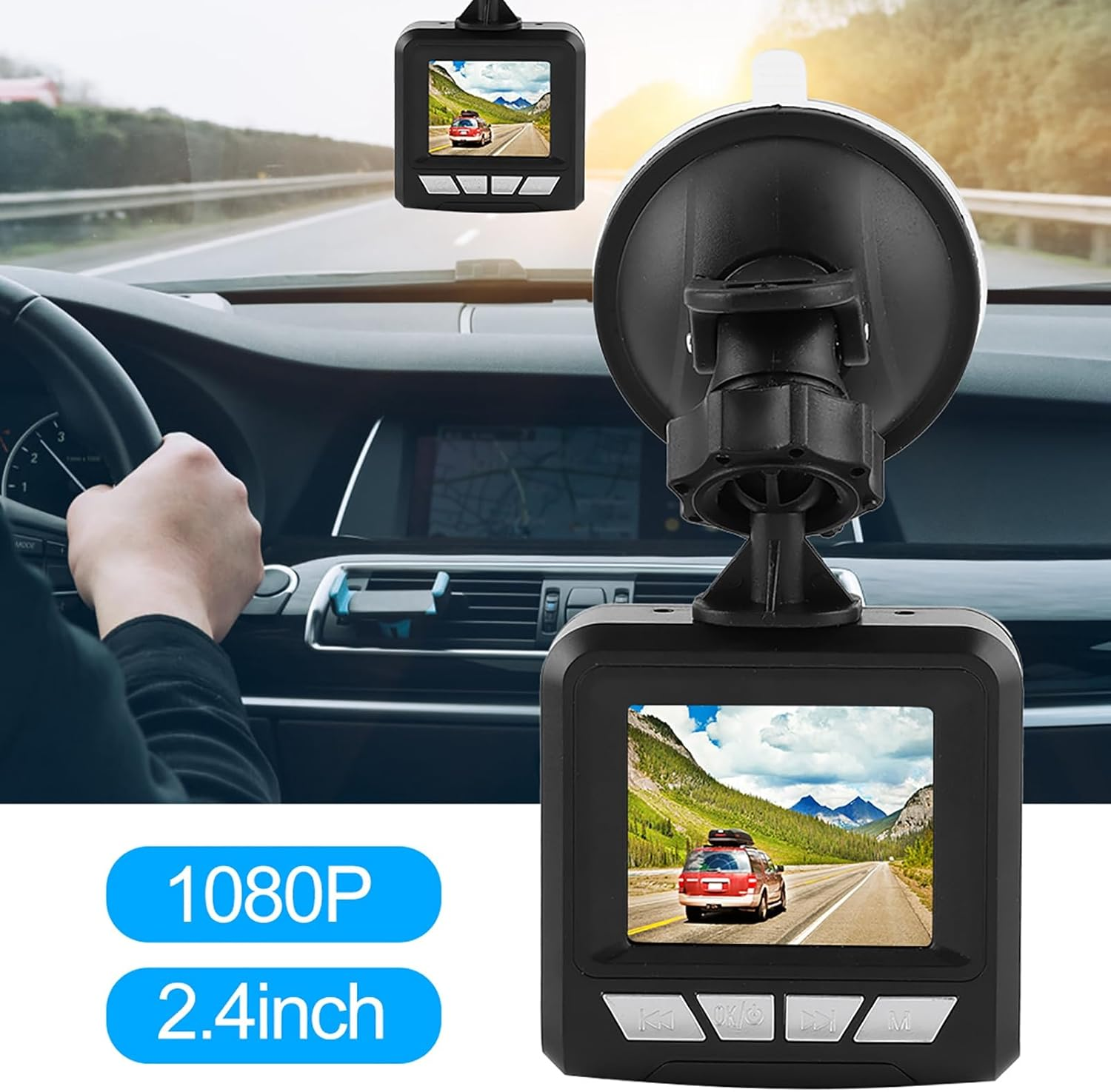 Dash Cam, 2.4In 1080P FHD DVR Car Dashboard Camera Loop Recording Star Night Vision Driving Recorder with 120&deg; Wide Angle Dashcam G-Sensor, Motion Detection