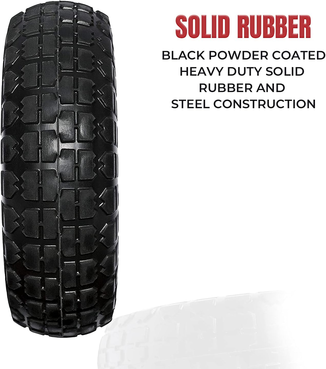 D2U 16-Inch Narrow Wheelbarow Wheel Replacement Air-Filled Wheel with Black Steel Rim, 400Mm Radius, 25.4Mm Bearing Hub, 100Mm Length, 90Mm Tire Width - Rubber Tire for Wheelbarrows - (Pack of 1) image number 5