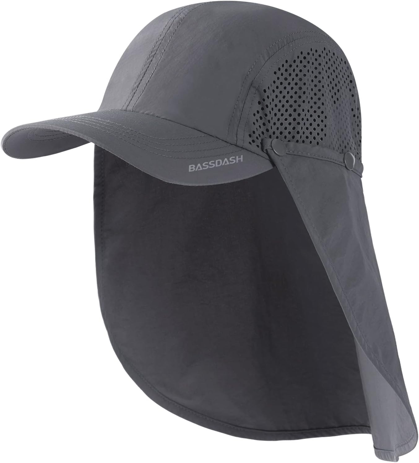 BASSDASH UPF 50+ Foldable Fishing Hat Baseball Cap with Removable Neck Flap Portable for Men Women Golf Hiking image number 3