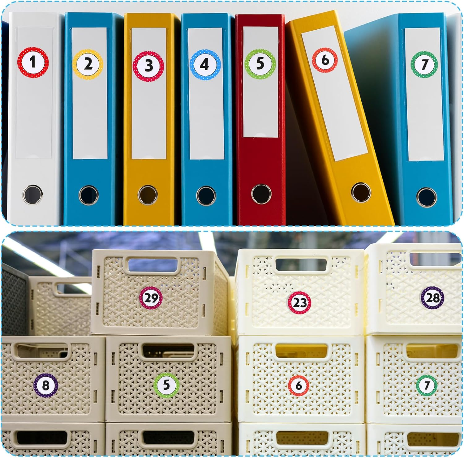 1 Inch Number Stickers 1-40, 24 Sheets Consecutive Numbers Labels, 1 to 40 Inventory Sticker, Removable Dot Stickers Number Labels for Classroom, Office, Storage, Indoor, Boxes image number 4