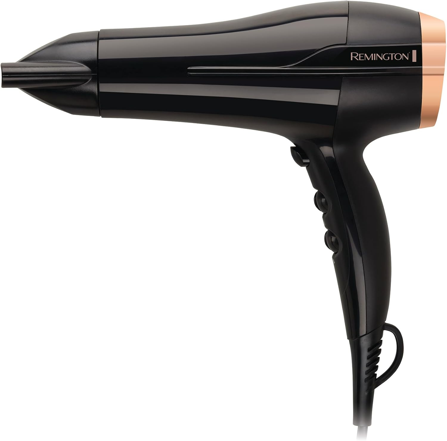 Remington Styling Pro 2150 Hair Dryer, D5950XAU, 2150W (AU Plug), Shiny Salon Finish, Ceramic Ionic Technology with Tourmaline for Less Frizz, Includes Concentrator & Diffuser, Black & Rose Gold