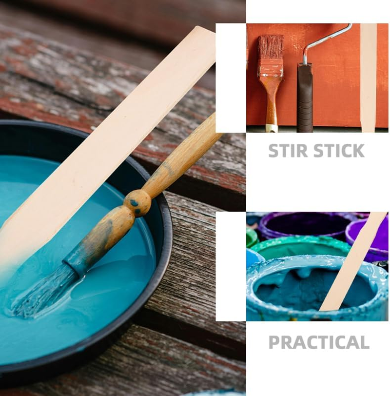 Tofficu Wooden Paint Adjustment Stick 9 Inch Birch Wood Mixing Sticks for Automotive Paint Body Repair and Craft Use Pack of 20 image number 4
